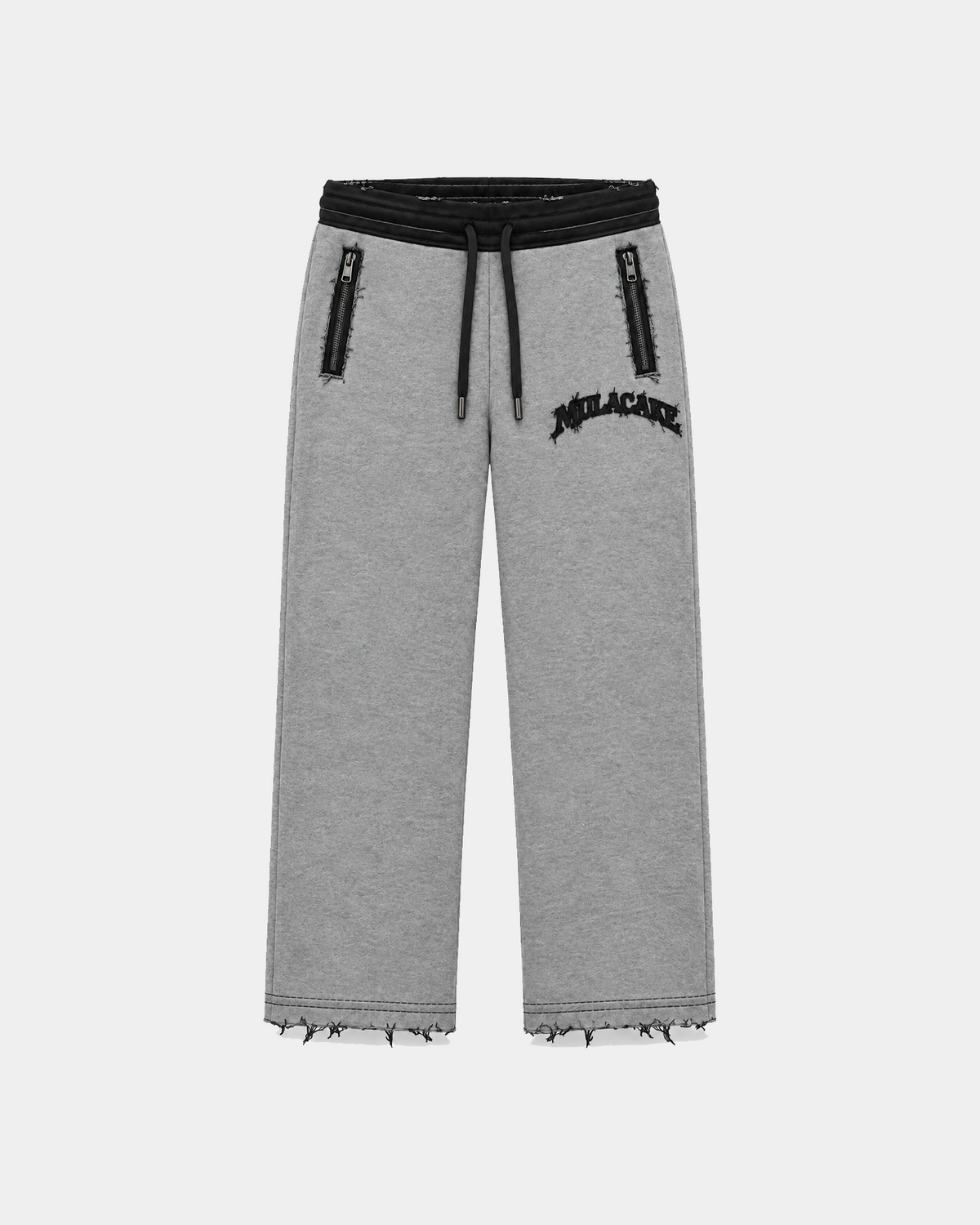 MULA CAKE FRAYED TRACKPANTS - GREY